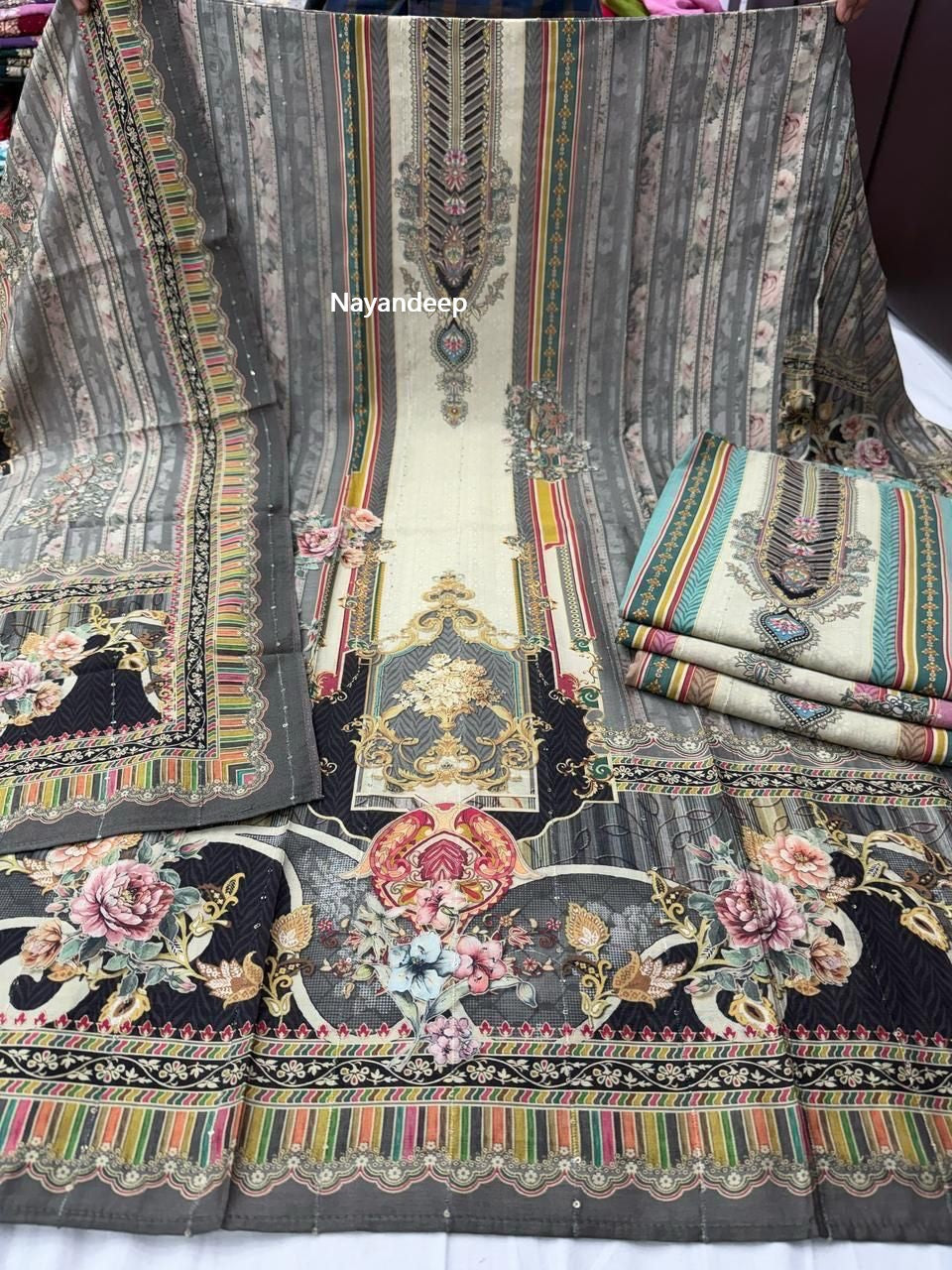 Sahiba Nayandeep Viscose Muslin Salwar Suits Wholesaler Gujarat