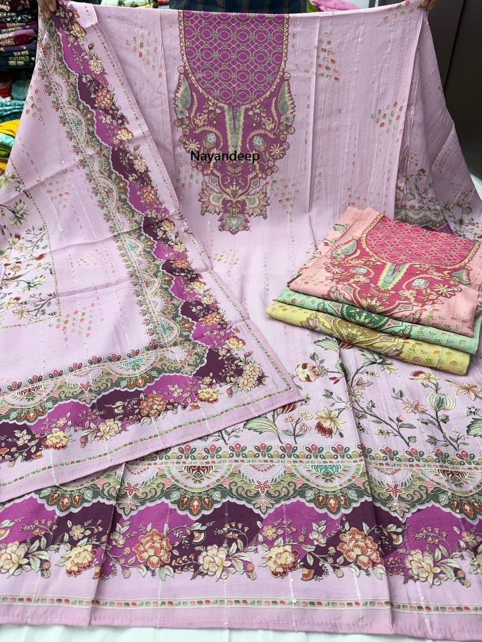 Sahiba Nayandeep Viscose Muslin Salwar Suits Wholesaler Gujarat
