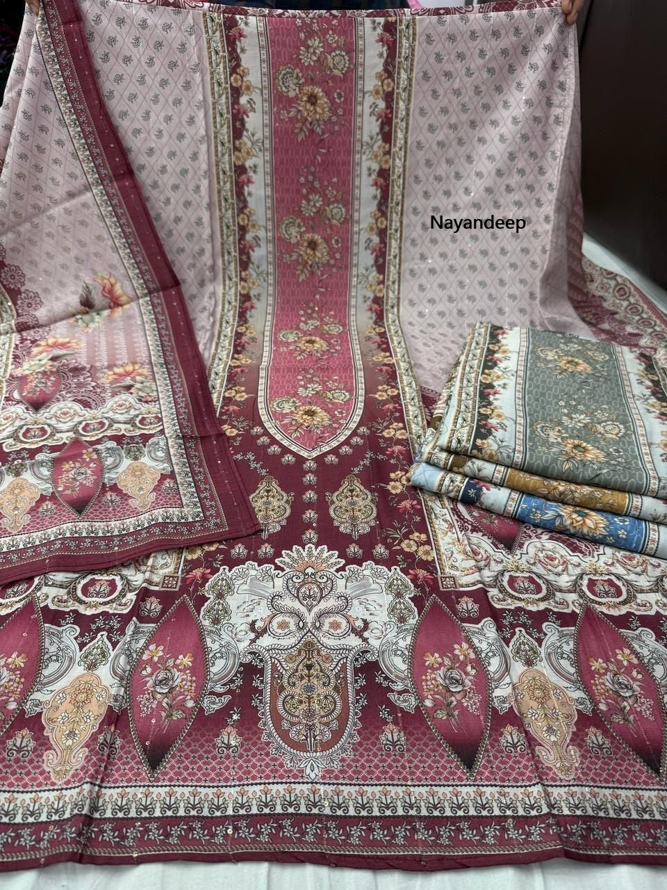 Sahiba Nayandeep Viscose Muslin Salwar Suits Wholesaler Gujarat