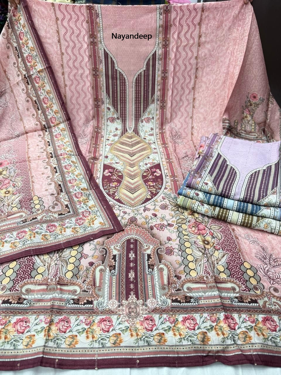 Sahiba Nayandeep Viscose Muslin Salwar Suits Wholesaler Gujarat