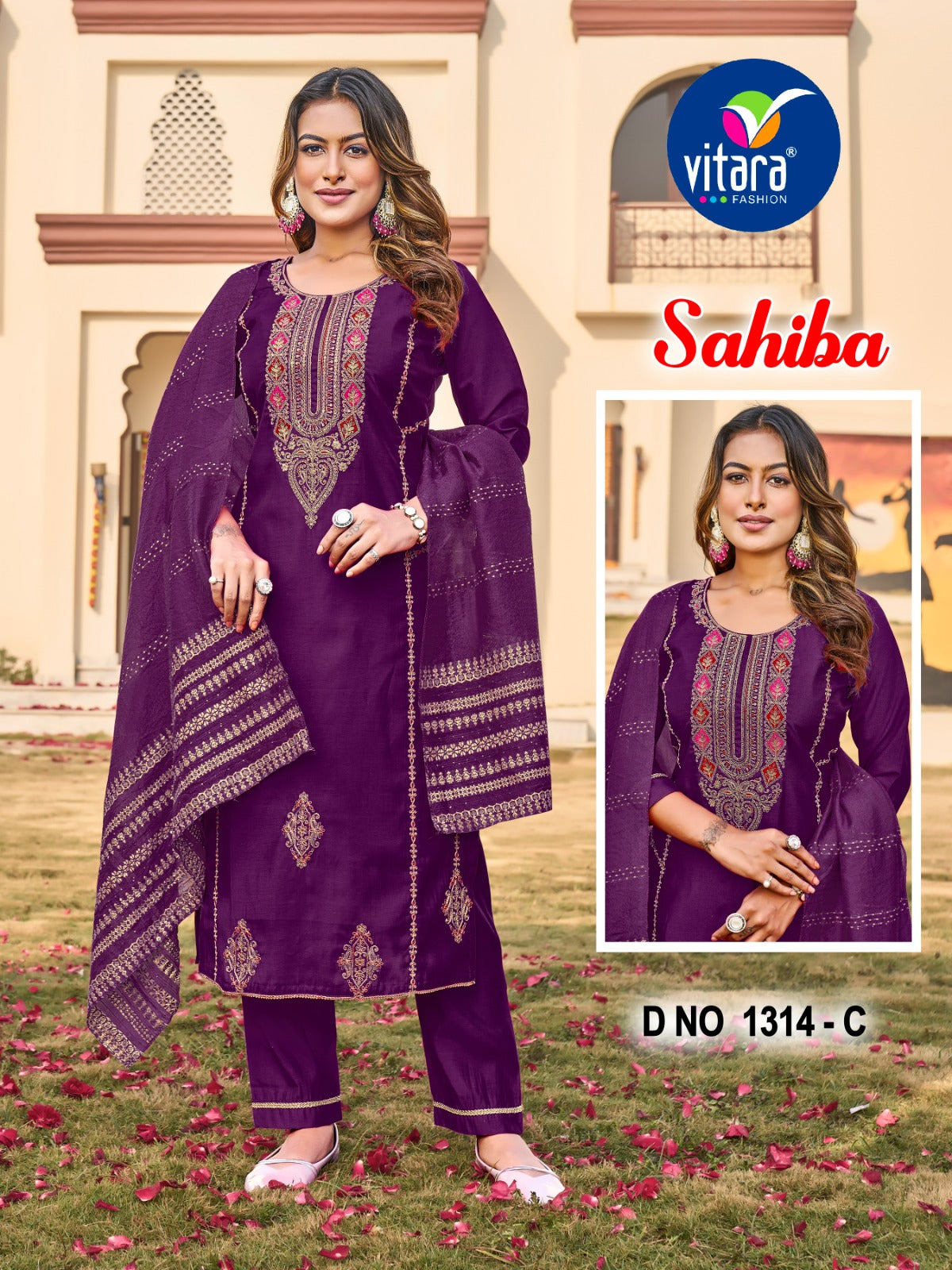 Sahiba Vitara Roman Silk Readymade Pant Style Suits Exporter India