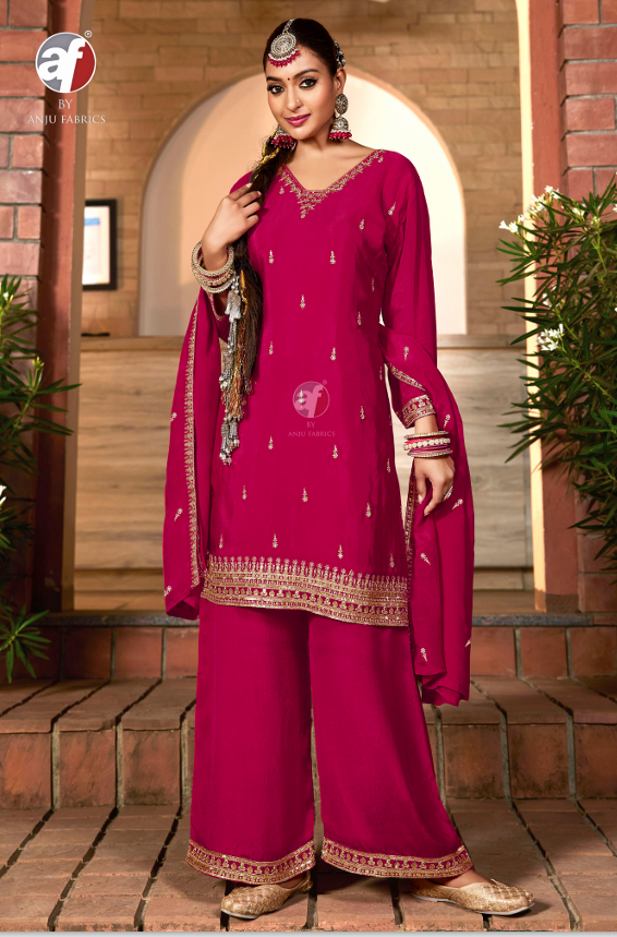 Sahiba Vol 7 Af Chinon Readymade Plazzo Style Suits Wholesaler India