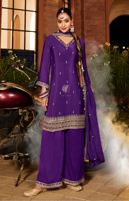 Sahiba Vol 7 Af Chinon Readymade Plazzo Style Suits Wholesaler India