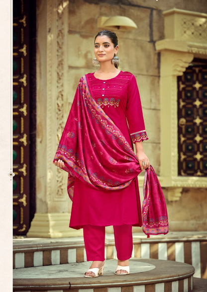 Sahiba Woodee Rayon Readymade Pant Style Suits Supplier India
