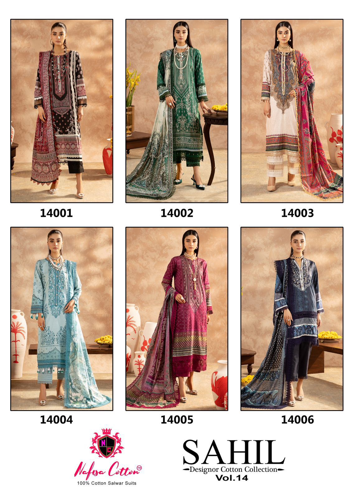 Sahil Collection Sahil Designer Cotton Collection Vol 14 Nafisa Cotton Karachi Salwar S ...
