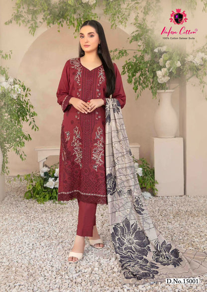 Sahil Vol 15 Designer Cotton Collection Nafisa Cotton Karachi Salwar Suits Wholesale Rate