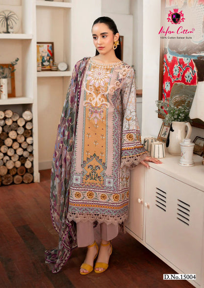 Sahil Vol 15 Designer Cotton Collection Nafisa Cotton Karachi Salwar Suits Wholesale Rate