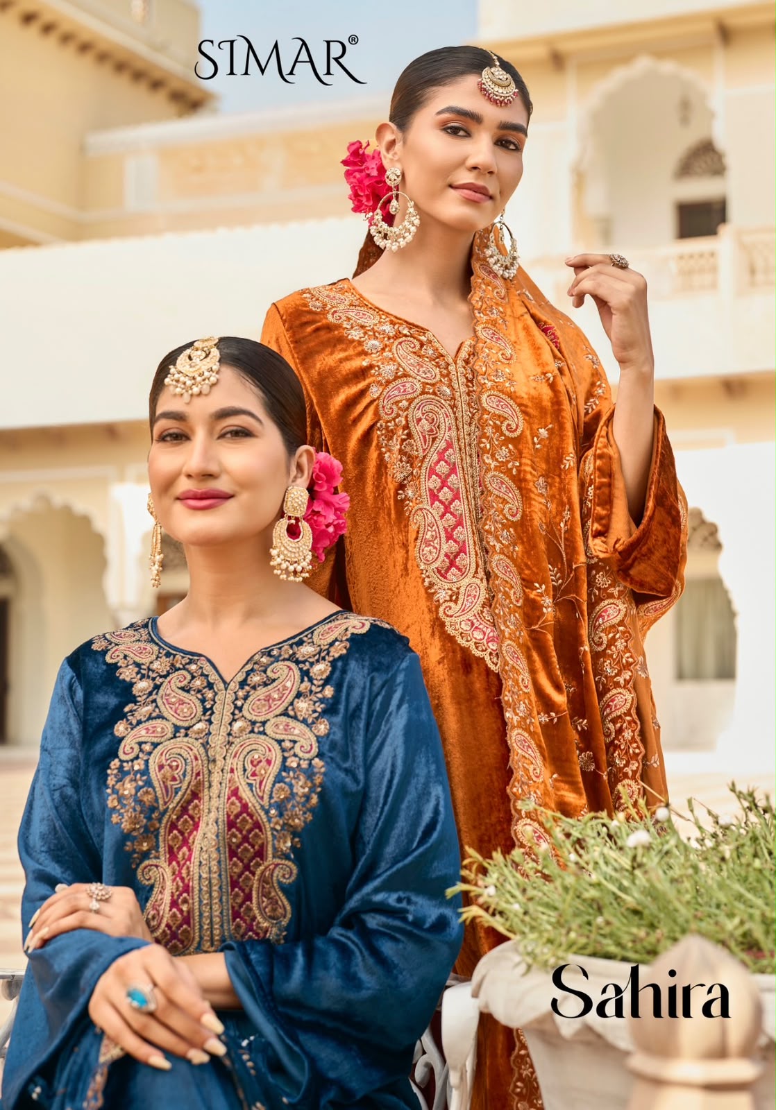 Sahira Simar Viscose Velvet Suits Wholesaler India