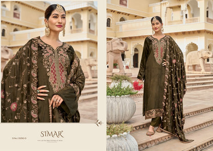 Sahira Simar Viscose Velvet Suits Wholesaler India