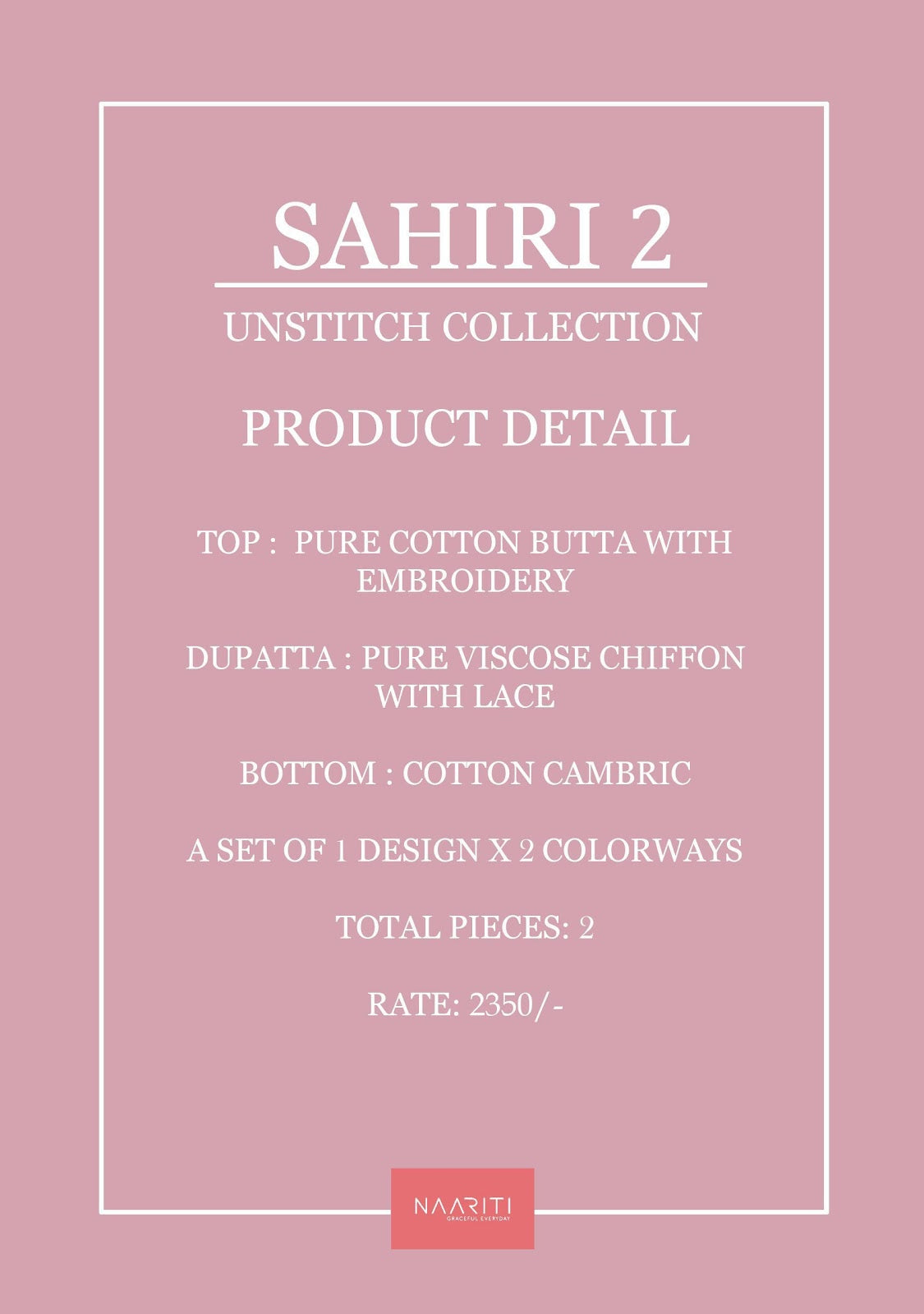 Sahiri 2 Naariti Cotton Salwar Suits Wholesale