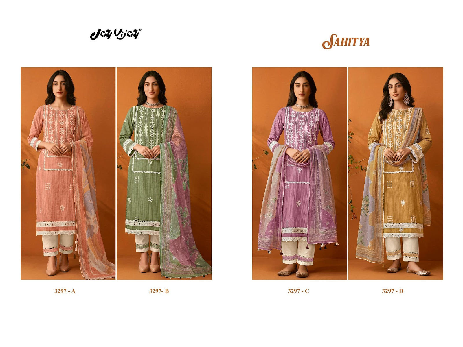 Sahitya 3297 Jay Vijay Cotton Pant Style Suits Exporter