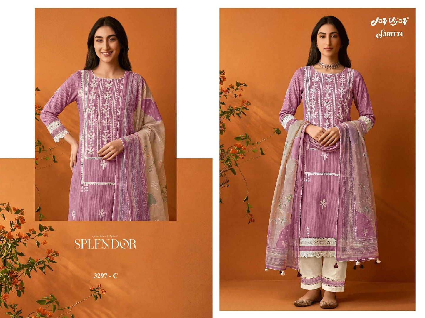 Sahitya 3297 Jay Vijay Cotton Pant Style Suits Exporter