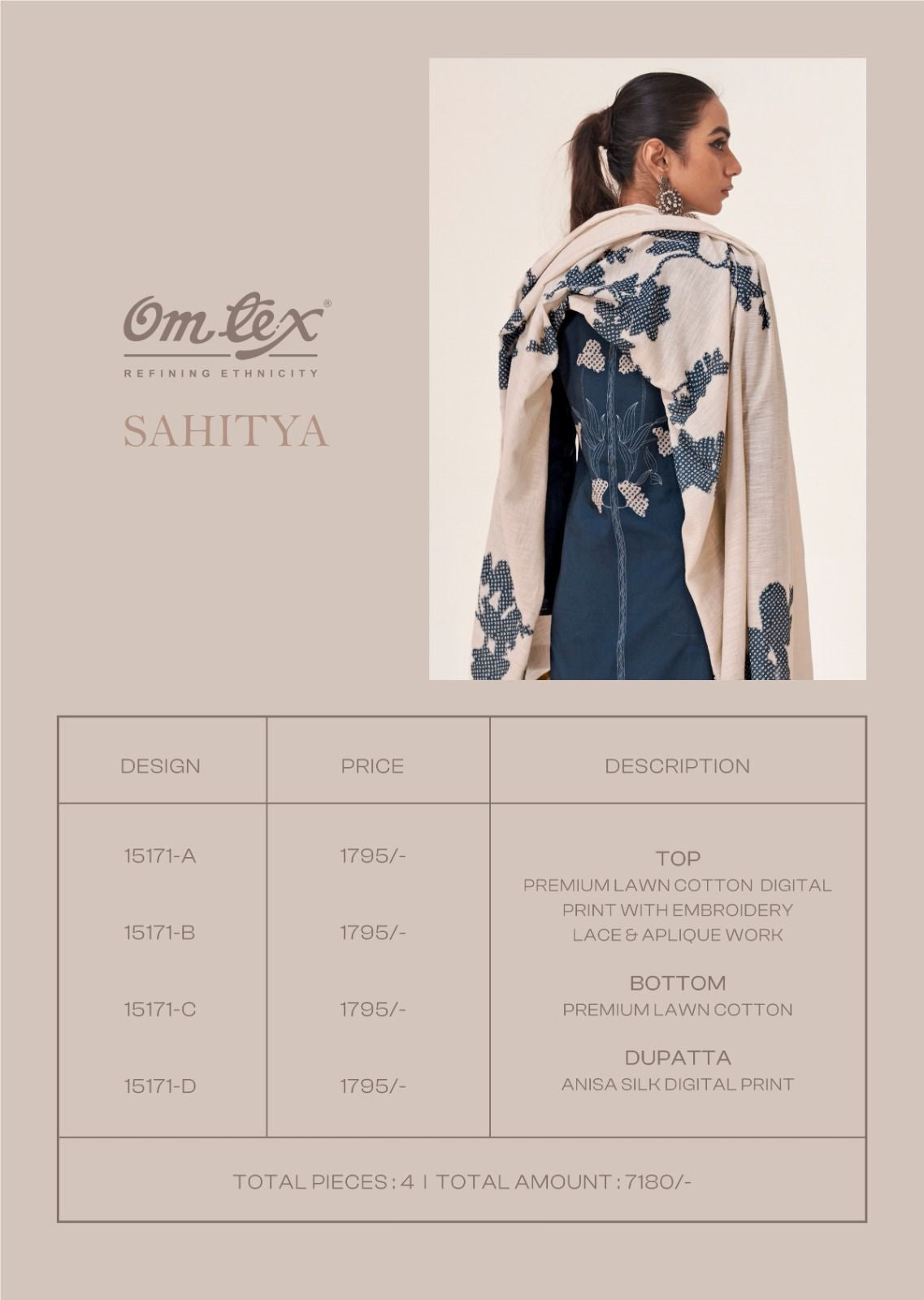 Sahitya Omtex Lawn Cotton Pant Style Suits Wholesale