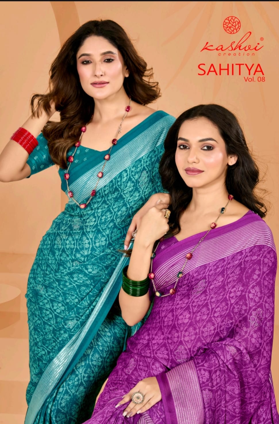 Sahitya Vol 8 Kashvi Creation Dull Moss Sarees Wholesaler