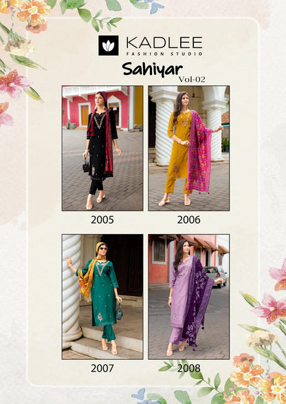 Sahiyar Vol 2 Kadlee Viscose Weaving Readymade Pant Style Suits Wholesale