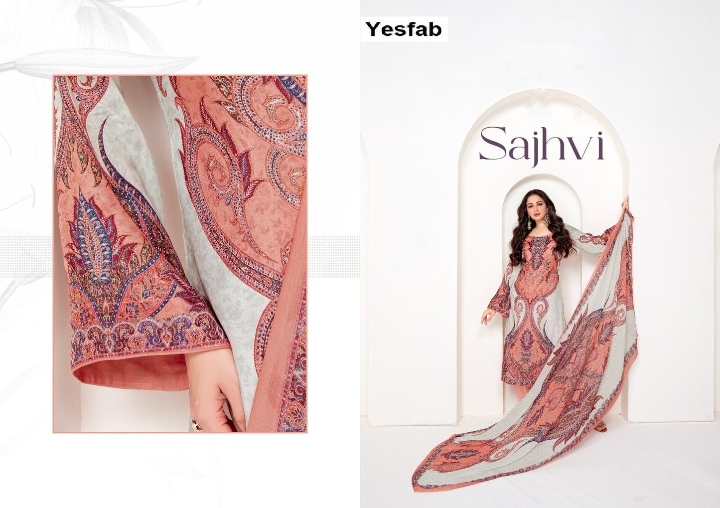 Sahjvi Yesfab Slub Plazzo Style Suits Wholesaler Ahmedabad