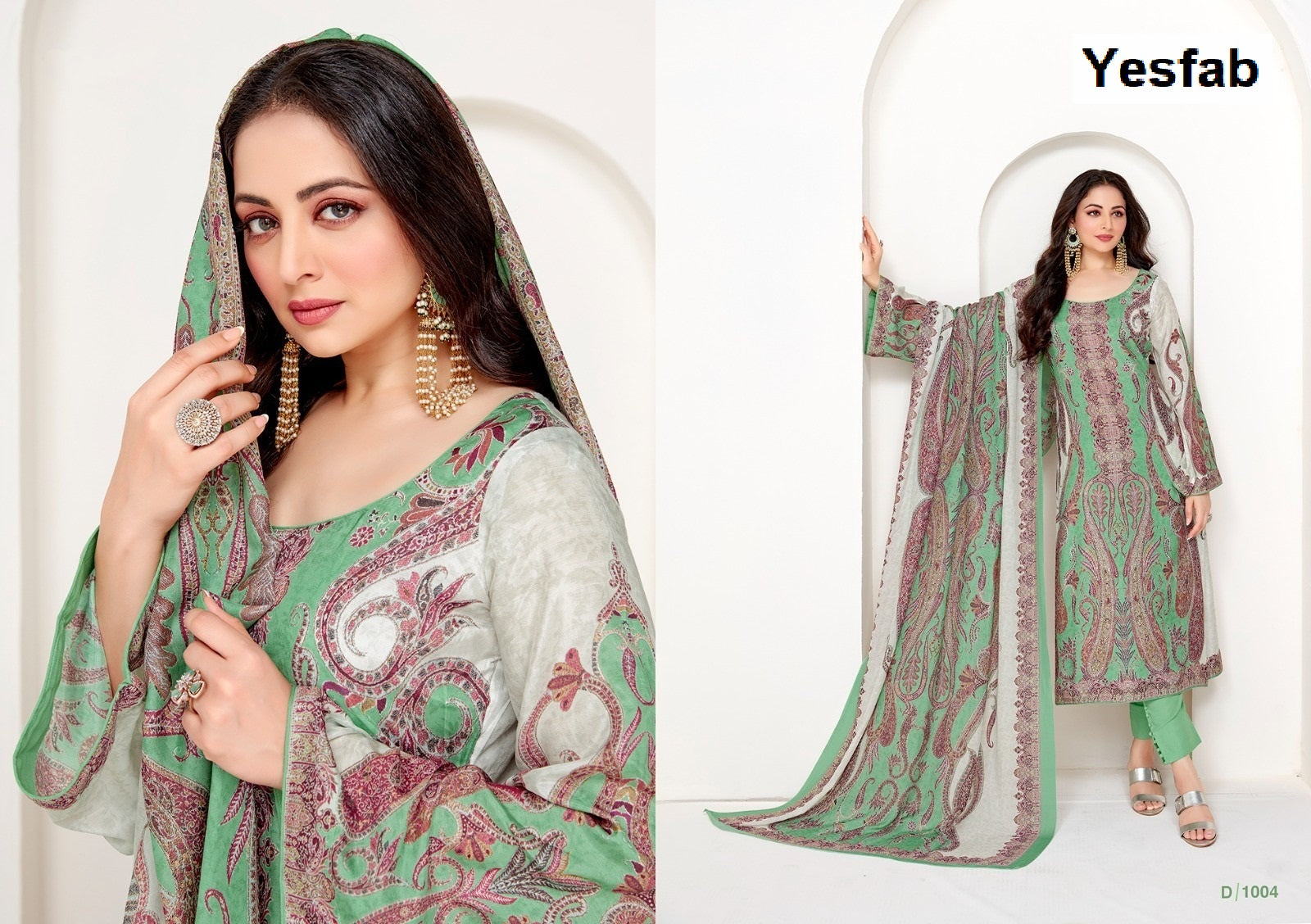 Sahjvi Yesfab Slub Plazzo Style Suits Wholesaler Ahmedabad