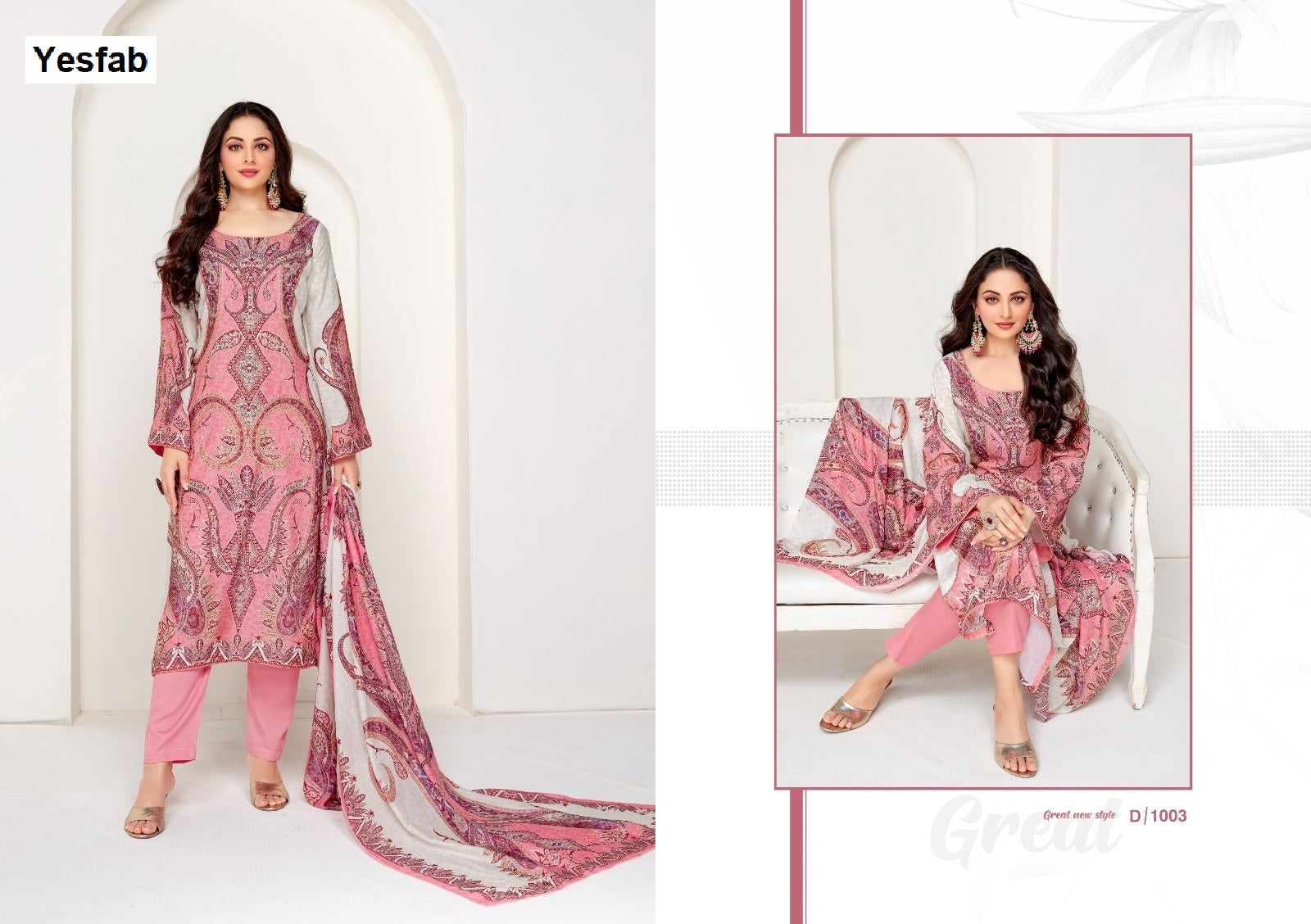 Sahjvi Yesfab Slub Plazzo Style Suits Wholesaler Ahmedabad