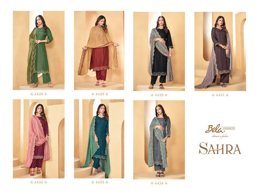 Sahra Bela Fashion Russian Silk Pant Style Suits Manufacturer Ahmedabad