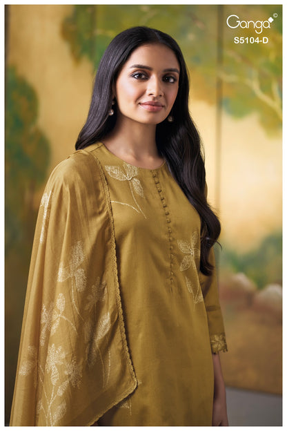 Saidnya S5104 Ganga Cotton Satin Plazzo Style Suits Exporter Gujarat