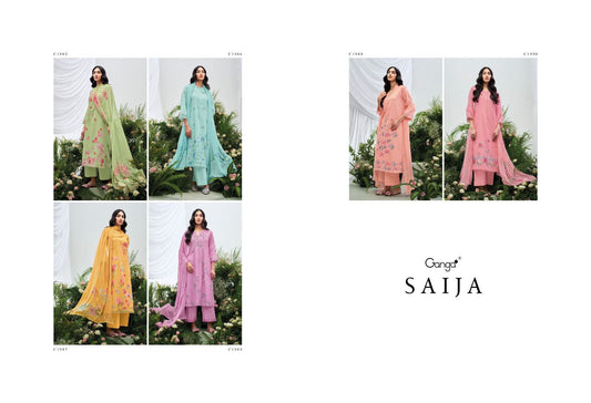 Saija Ganga Cotton Linen Plazzo Style Suits Manufacturer Gujarat