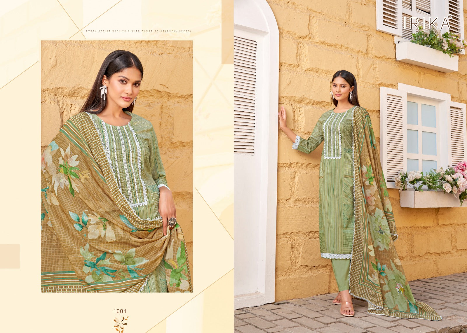 Saija Irika Cotton Cambric Pant Style Suits Supplier India