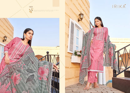 Saija Irika Cotton Cambric Pant Style Suits Supplier India