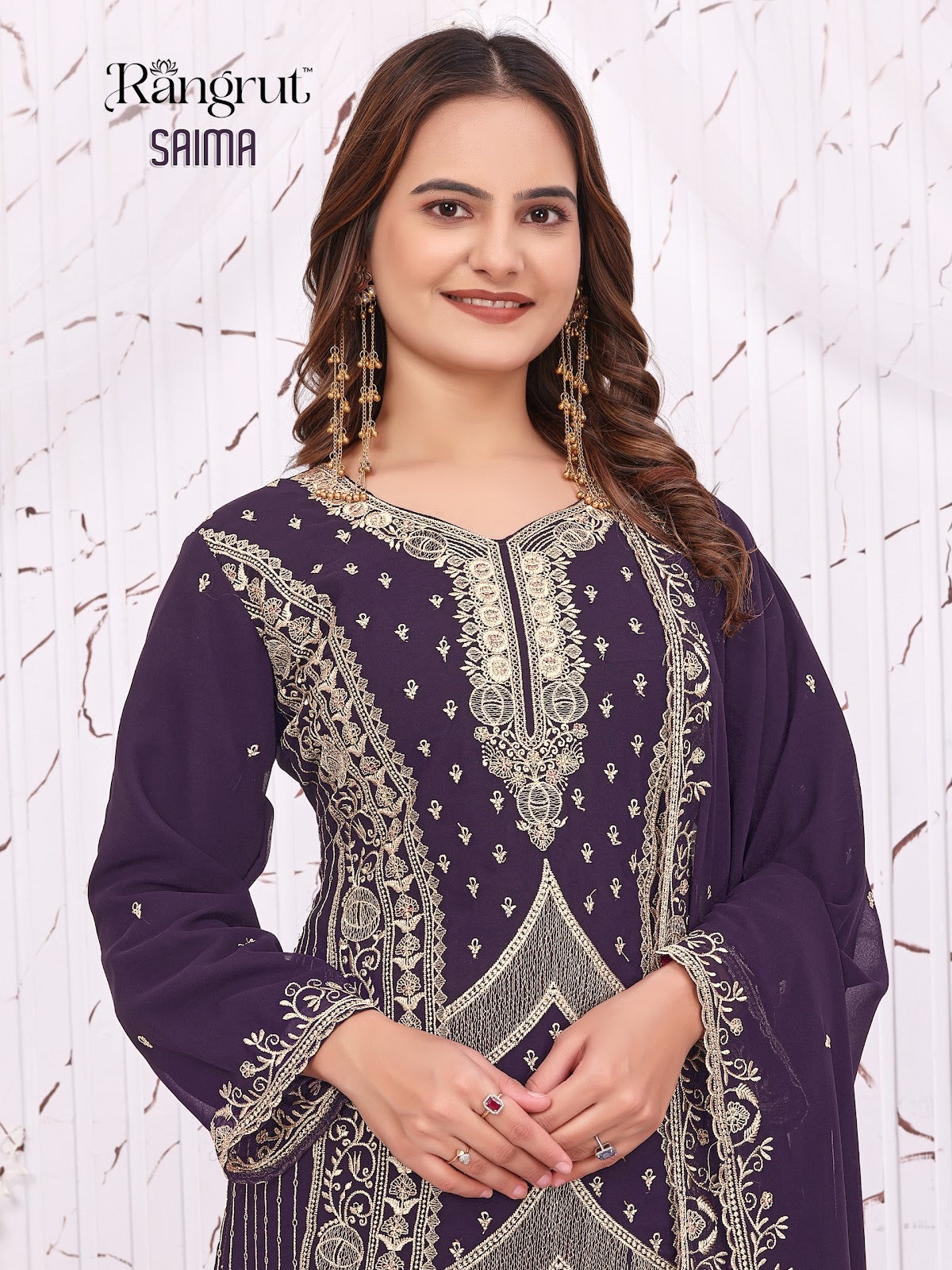 Saima Rangrut Banwery Georgette Readymade Plazzo Style Suits Supplier Gujarat