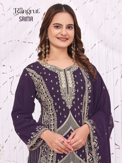 Saima Rangrut Banwery Georgette Readymade Plazzo Style Suits Supplier Gujarat