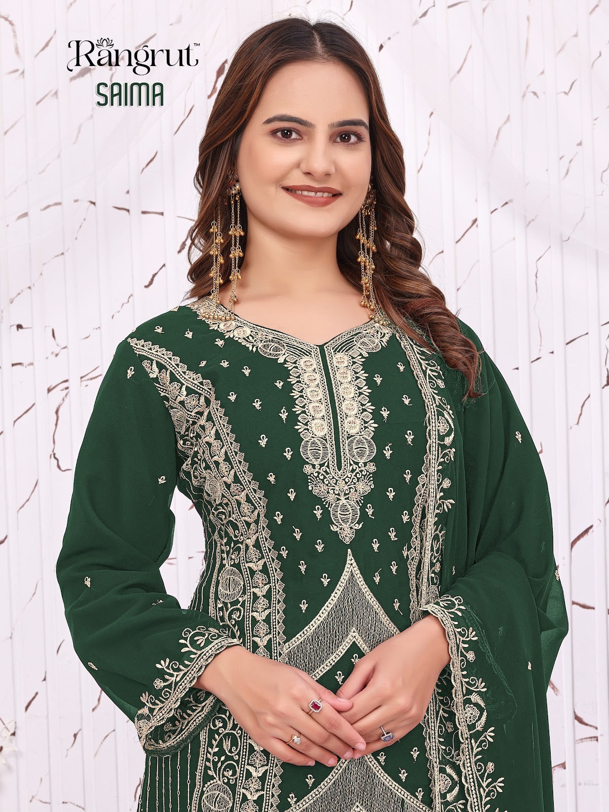 Saima Rangrut Banwery Georgette Readymade Plazzo Style Suits Supplier Gujarat