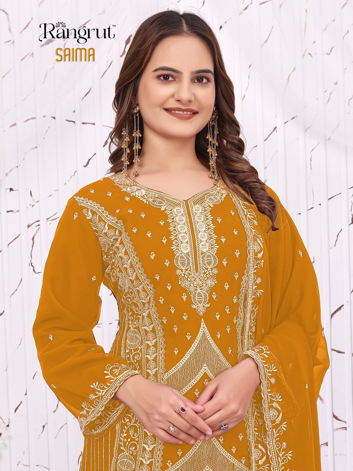 Saima Rangrut Banwery Georgette Readymade Plazzo Style Suits Supplier Gujarat
