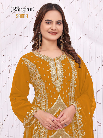 Saima Rangrut Banwery Georgette Readymade Plazzo Style Suits Supplier Gujarat