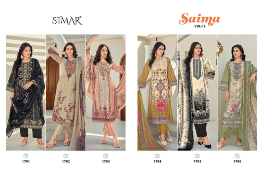Saima Vol 12 Simar Cotton Karachi Salwar Suits Wholesaler Ahmedabad