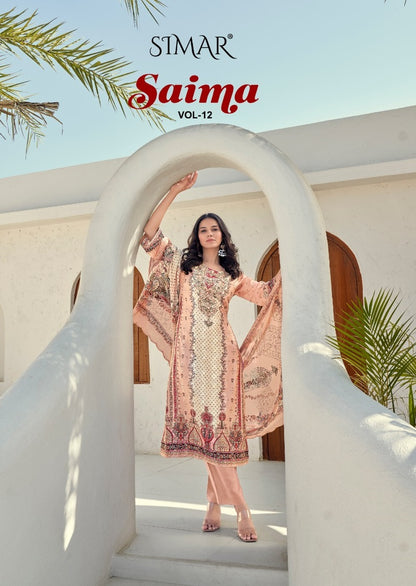 Saima Vol 12 Simar Cotton Karachi Salwar Suits Wholesaler Ahmedabad