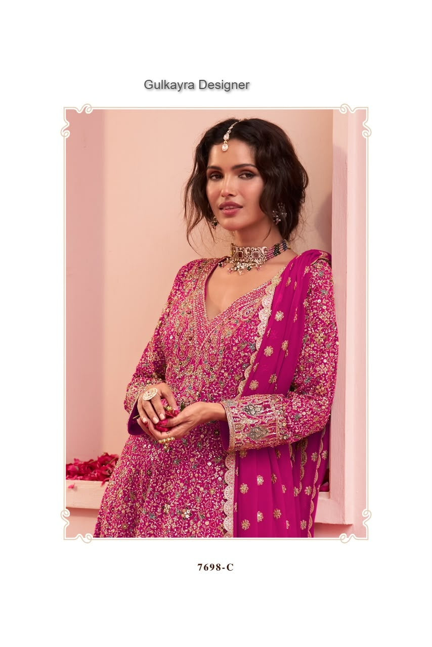 Saira Gulkayra Designer Georgette Pakistani Readymade Suits Supplier India