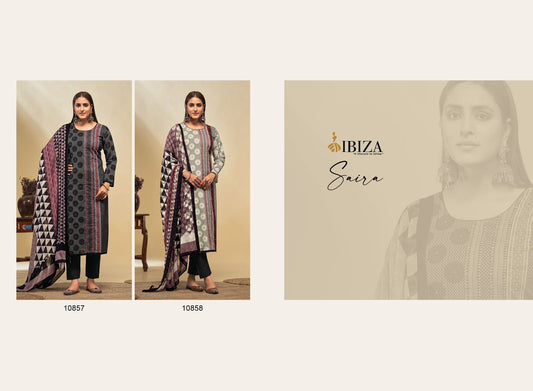 Saira Ibiza Lawn Cotton Pant Style Suits Exporter India