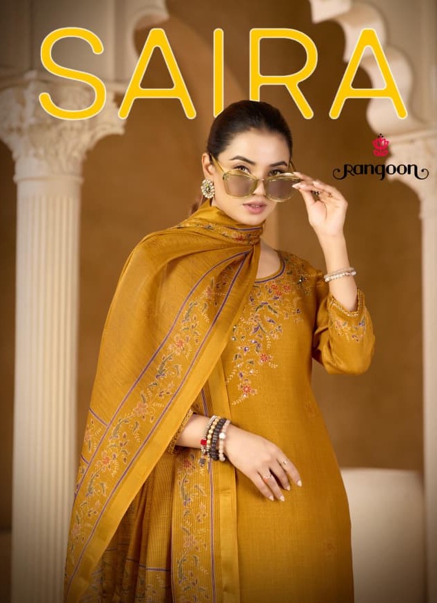 Saira Rangoon Lilen Readymade Pant Style Suits Exporter Gujarat