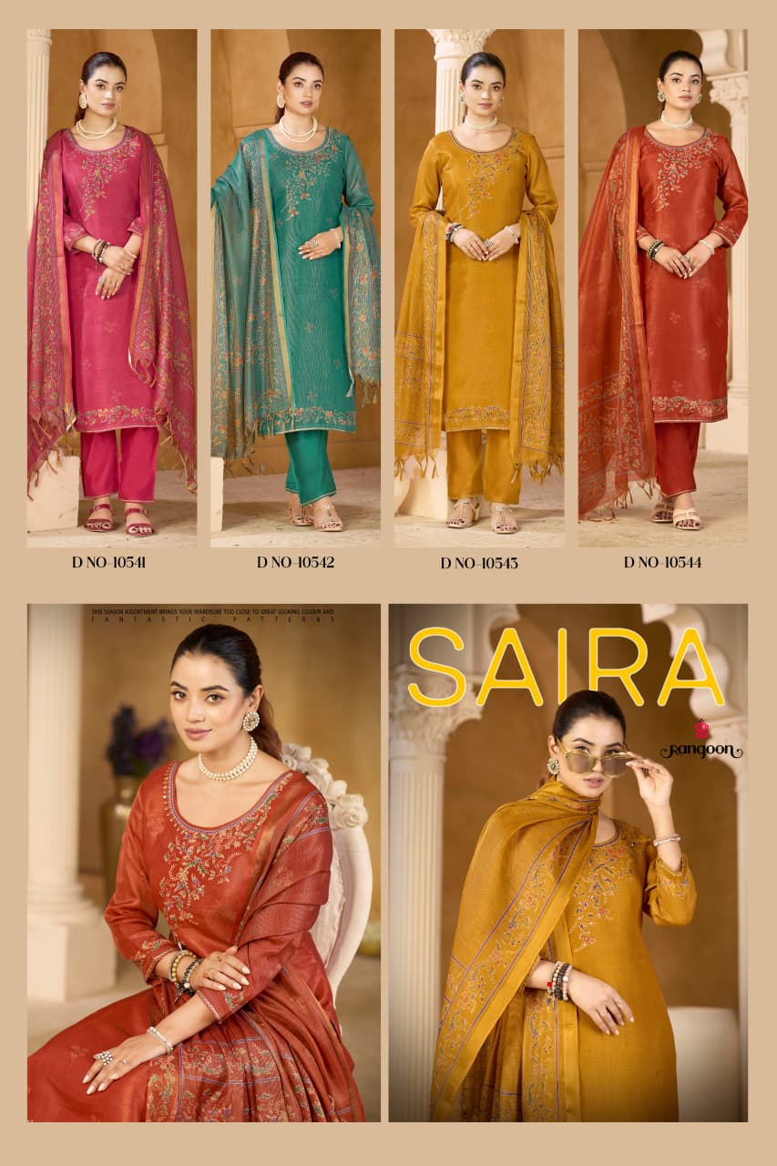 Saira Rangoon Lilen Readymade Pant Style Suits Exporter Gujarat