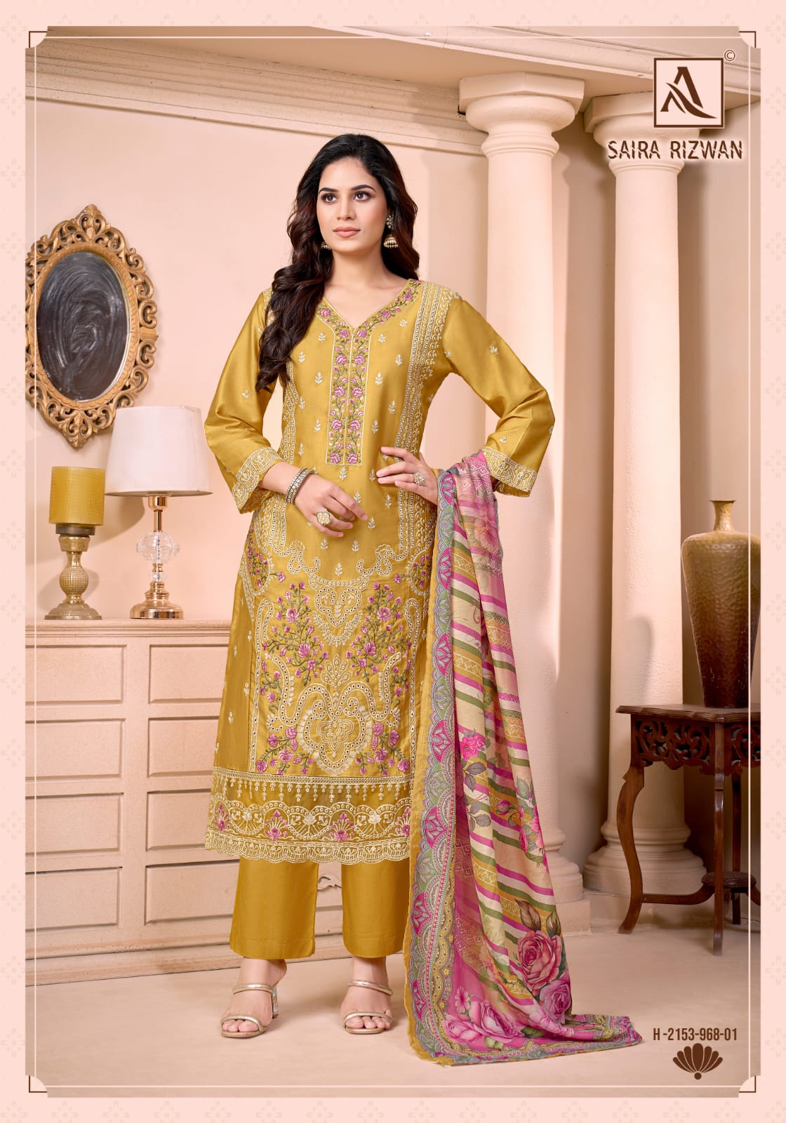 Saira Rizwan Alok Zam Cotton Karachi Salwar Suits Exporter India