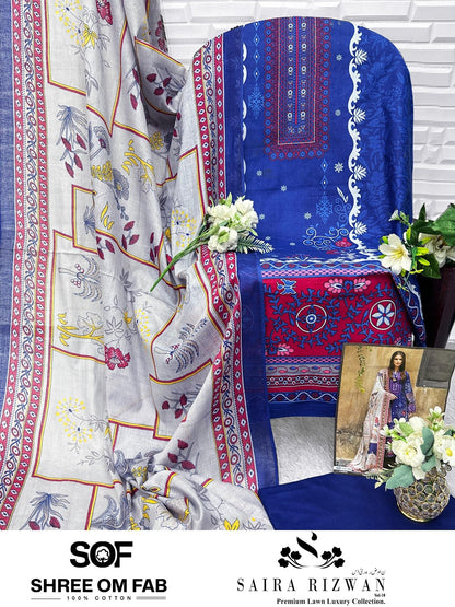 Saira Rizwan Vol 10 Shree Om Lawn Karachi Salwar Suits Exporter India