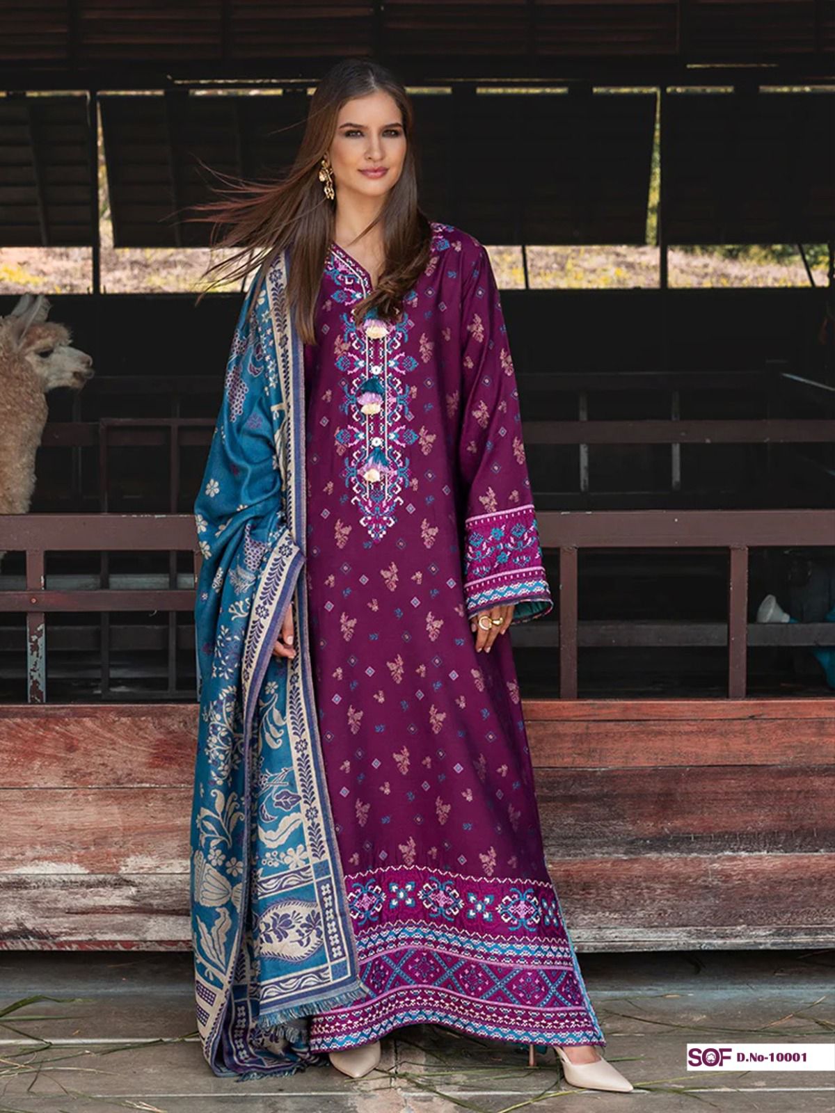 Saira Rizwan Vol 10 Shree Om Lawn Karachi Salwar Suits Exporter India