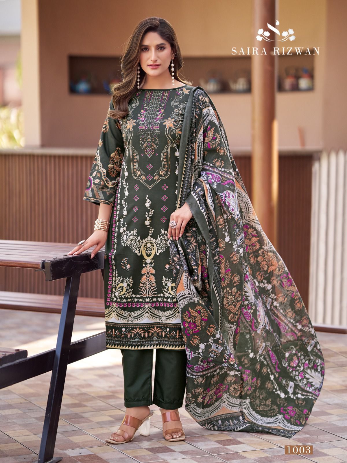 Saira Rizwan Vol 1 Ganesha Cotton Karachi Salwar Suits Exporter India