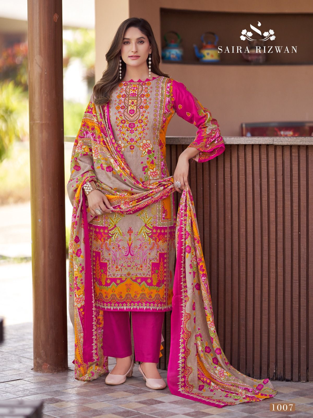 Saira Rizwan Vol 1 Ganesha Cotton Karachi Salwar Suits Exporter India