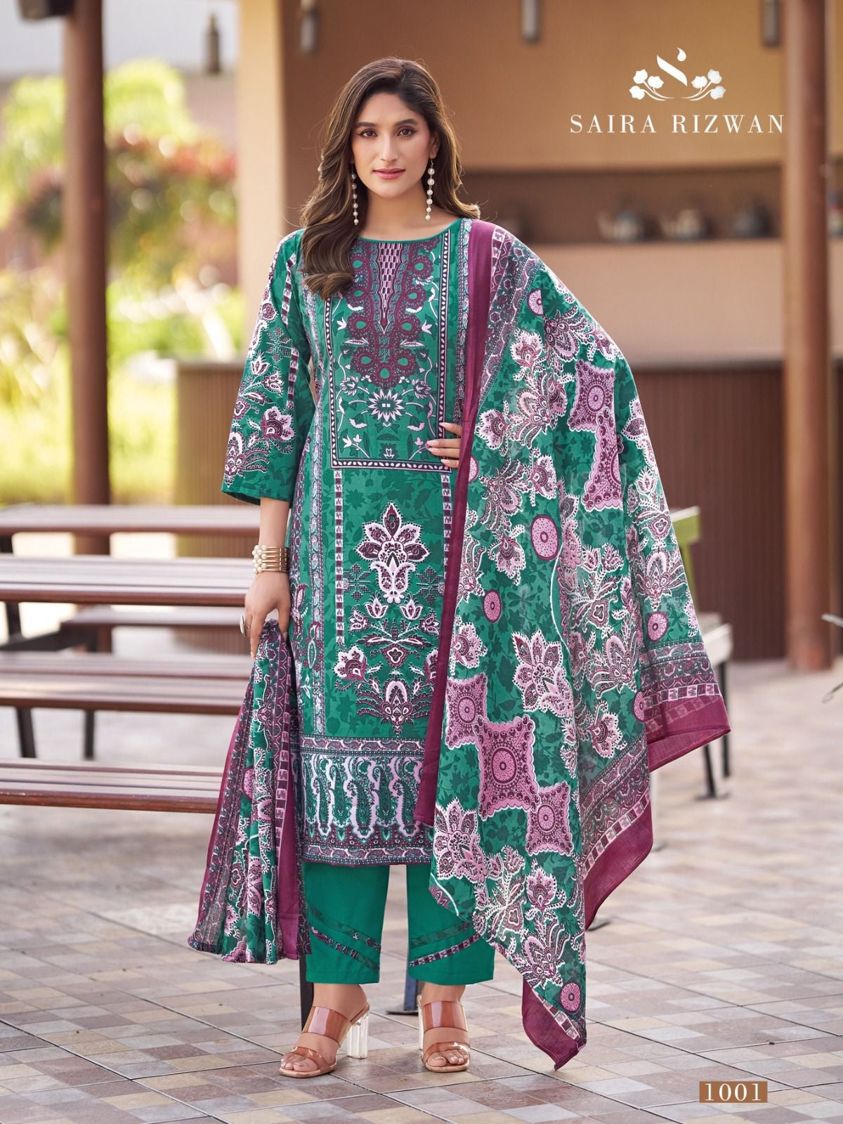 Saira Rizwan Vol 1 Ganesha Cotton Karachi Salwar Suits Exporter India