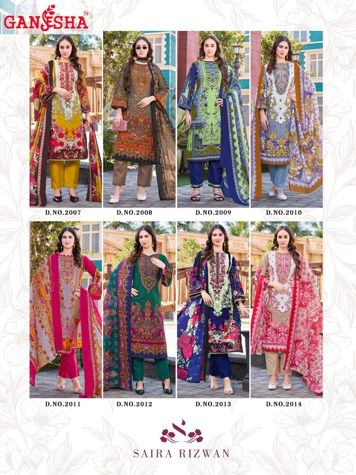 Saira Rizwan Vol 2 Ganesha Cotton Karachi Salwar Suits Wholesaler