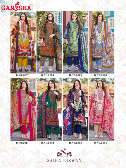 Saira Rizwan Vol 2 Ganesha Cotton Karachi Salwar Suits Wholesaler