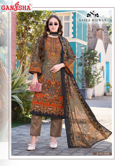 Saira Rizwan Vol 2 Ganesha Cotton Karachi Salwar Suits Wholesaler