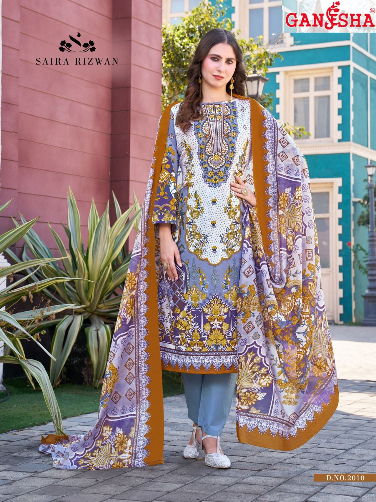 Saira Rizwan Vol 2 Ganesha Cotton Karachi Salwar Suits Wholesaler