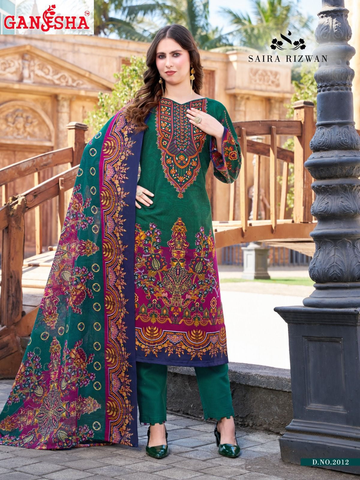 Saira Rizwan Vol 2 Ganesha Cotton Karachi Salwar Suits Wholesaler
