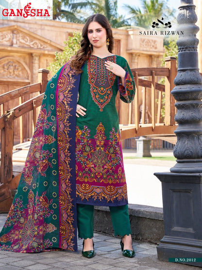 Saira Rizwan Vol 2 Ganesha Cotton Karachi Salwar Suits Wholesaler